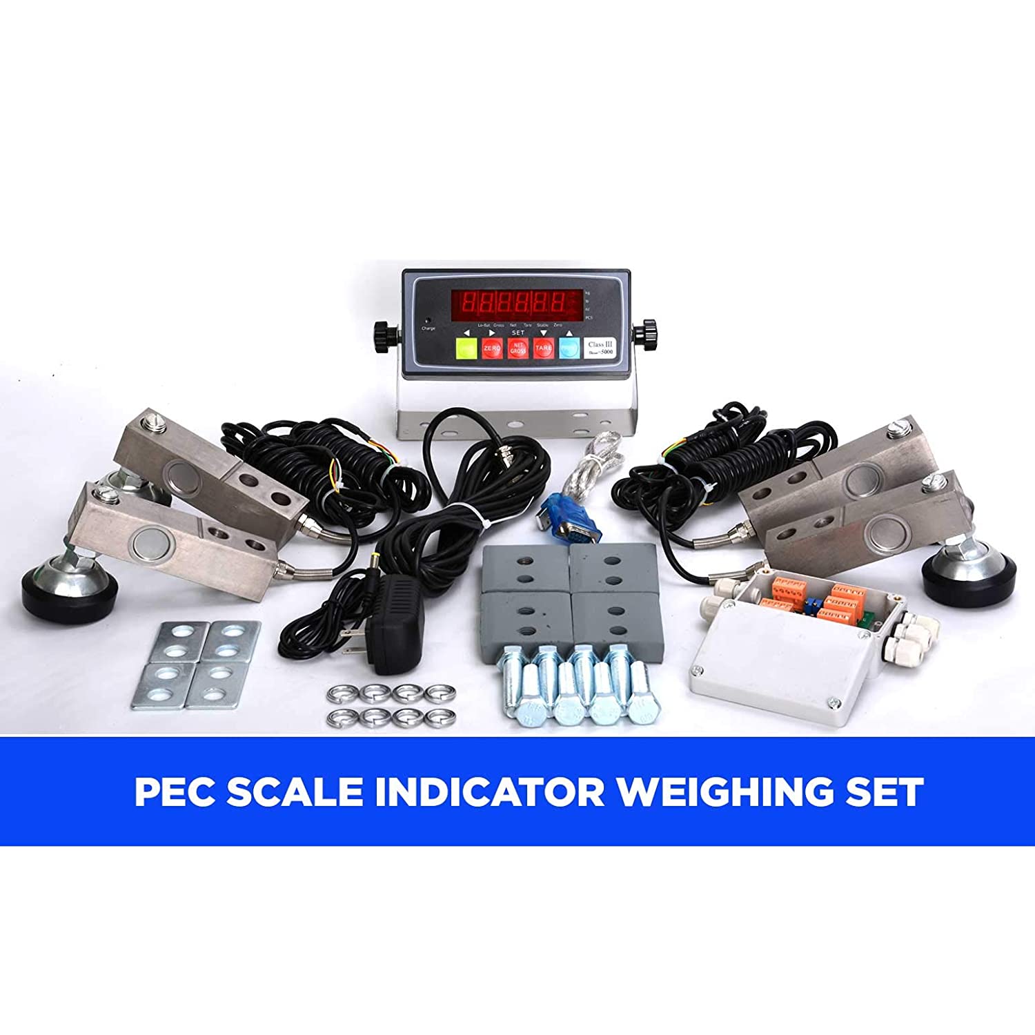 PEC Floor Scale Kit/Livestock Animal Scale Kits with Digital Indicator and 4 Load Cells, NTEP Approved