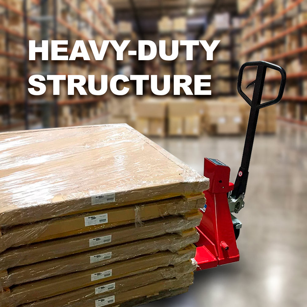 PEC Pallet Jack with Build-in Scale, 5000lbs Capacity, 48" Standard Fork, Fully Assembled for Heavy-Duty Industrial and Warehouse